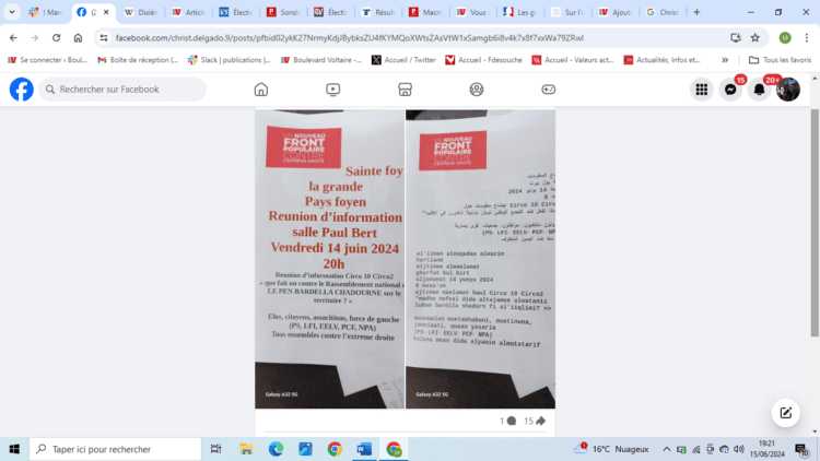 [Exclu] En Gironde, un tract Nouveau Front populaire rédigé... en arabe