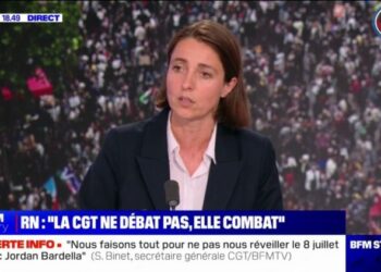 Appel de la CGT à voter pour le Nouveau Front populaire: "La CGT ne débat pas avec l'extrême droite, elle la combat", affirme Sophie Binet (CGT) - BFMTV