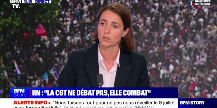 Appel de la CGT à voter pour le Nouveau Front populaire: "La CGT ne débat pas avec l'extrême droite, elle la combat", affirme Sophie Binet (CGT) - BFMTV