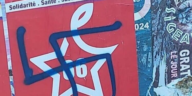 Croix gammées, insultes et menaces de mort, des affiches du parti communiste et du Nouveau Front populaire ciblées par des tags dans les Pyrénées-Orientales
