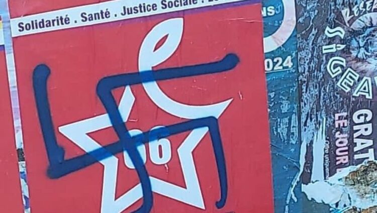 Croix gammées, insultes et menaces de mort, des affiches du parti communiste et du Nouveau Front populaire ciblées par des tags dans les Pyrénées-Orientales