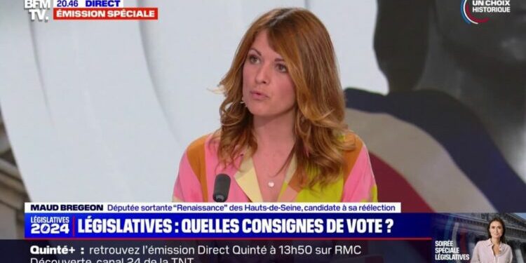 "Jamais je n'appellerais à voter pour le Rassemblement national, mais jamais je n'appellerais à voter pour la France insoumise", assure Maud Bregeon (Renaissance) Voir plus Voir moins