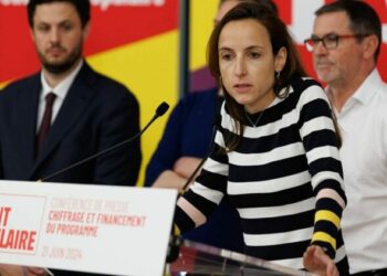 Julia Cagé, ce vendredi à la conférence de presse sur le chiffrage et le financement du programme du Nouveau Front populaire.