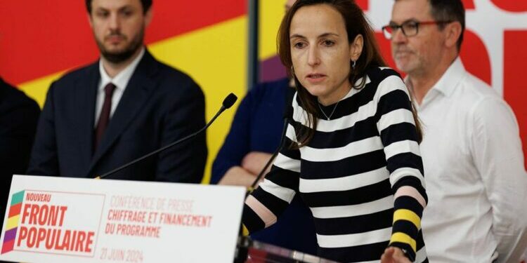 Julia Cagé, ce vendredi à la conférence de presse sur le chiffrage et le financement du programme du Nouveau Front populaire.
