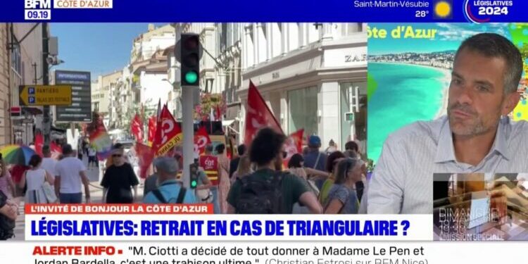 Olivier Salerno, candidat Nouveau Front populaire, "verra" s'il se retire en cas de triangulaire