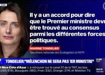 Pour Marine Tondelier, secrétaire nationale des Écologistes, Jean-Luc Mélenchon "ne sera pas Premier ministre" en cas de victoire du Nouveau Front populaire Voir plus Voir moins