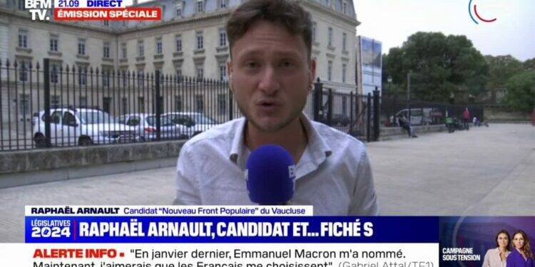 Raphaël Arnault, candidat "Nouveau Front populaire" dans le Vaucluse et fiché S, n'envisage "certainement pas" de retirer sa candidature