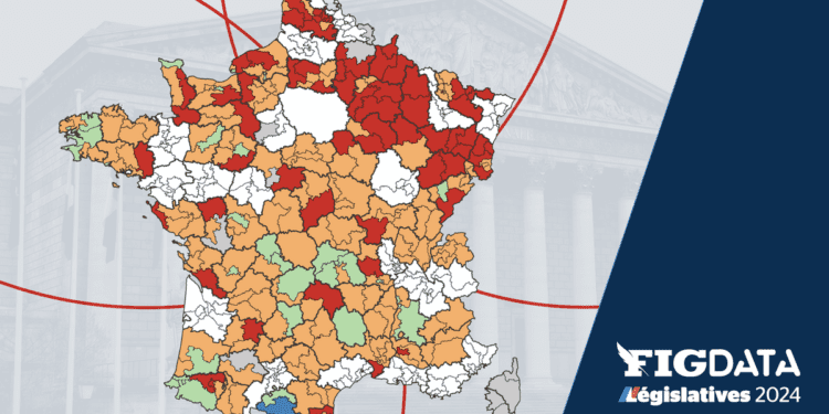 la carte de France du Nouveau Front populaire