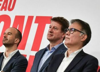 La France insoumise a annoncé lundi geler les négociations pour Matignon (photo : Manuel Bompard, Yannick Jadot et Olivier Faure).