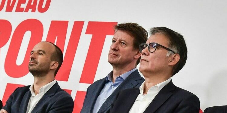 La France insoumise a annoncé lundi geler les négociations pour Matignon (photo : Manuel Bompard, Yannick Jadot et Olivier Faure).