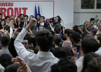 Au siège du parti socialiste, ce dimanche soir.