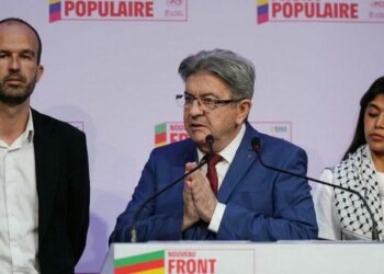 Jean-Luc Mélenchon, le leader de La France Insoumise, ce dimanche soir.