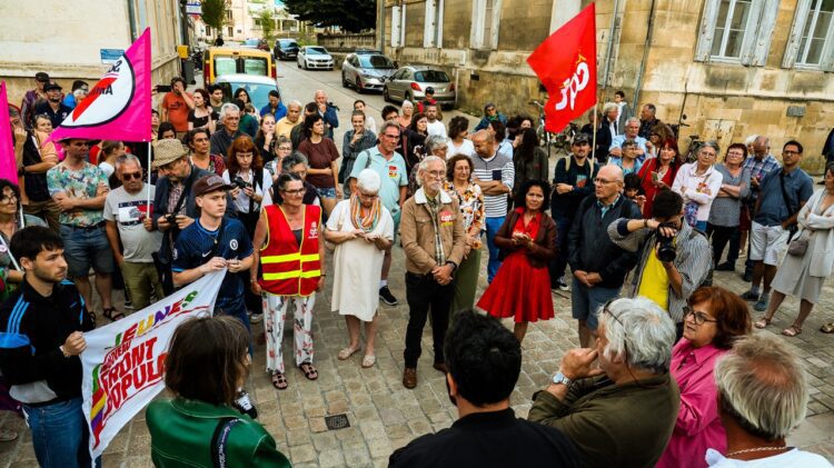un rassemblement pour un gouvernement Nouveau Front populaire jeudi 18 juillet